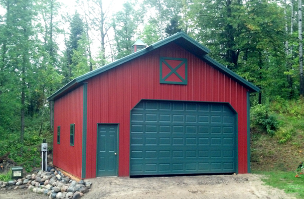 Squaw Lake, MN - Garage Building - Lester Buildings Project: 512668
